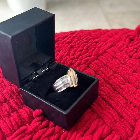 Gold and silver ring ( diamonds ) - Picture 2 of 4